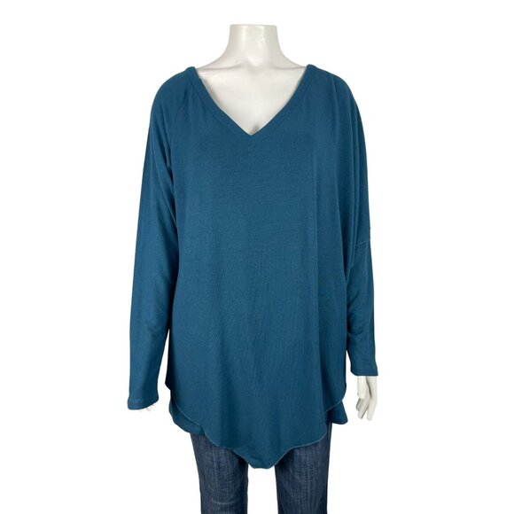NEW Soft Surroundings Madeline Tunic Medium Legion Blue NWT Hankercheif Hem - Picture 2 of 10